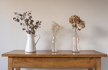 Dried floral arrangements